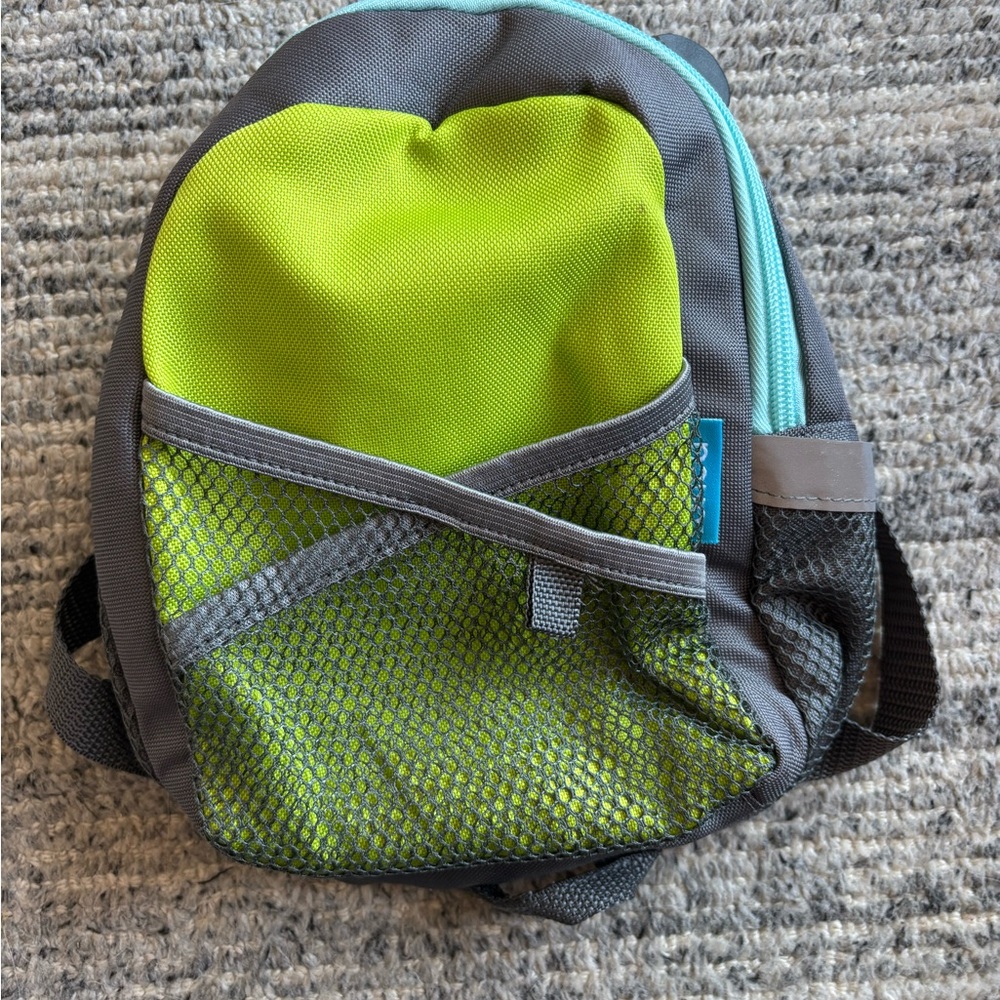 Green and Gray Kids Harness Backpack - does not have the leash part